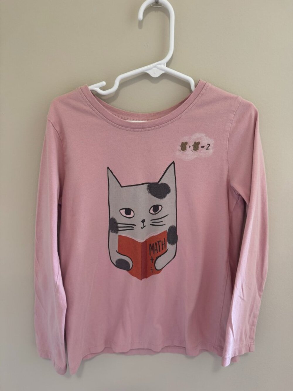 Tea Long Sleeve Shirt Cat Reading Math